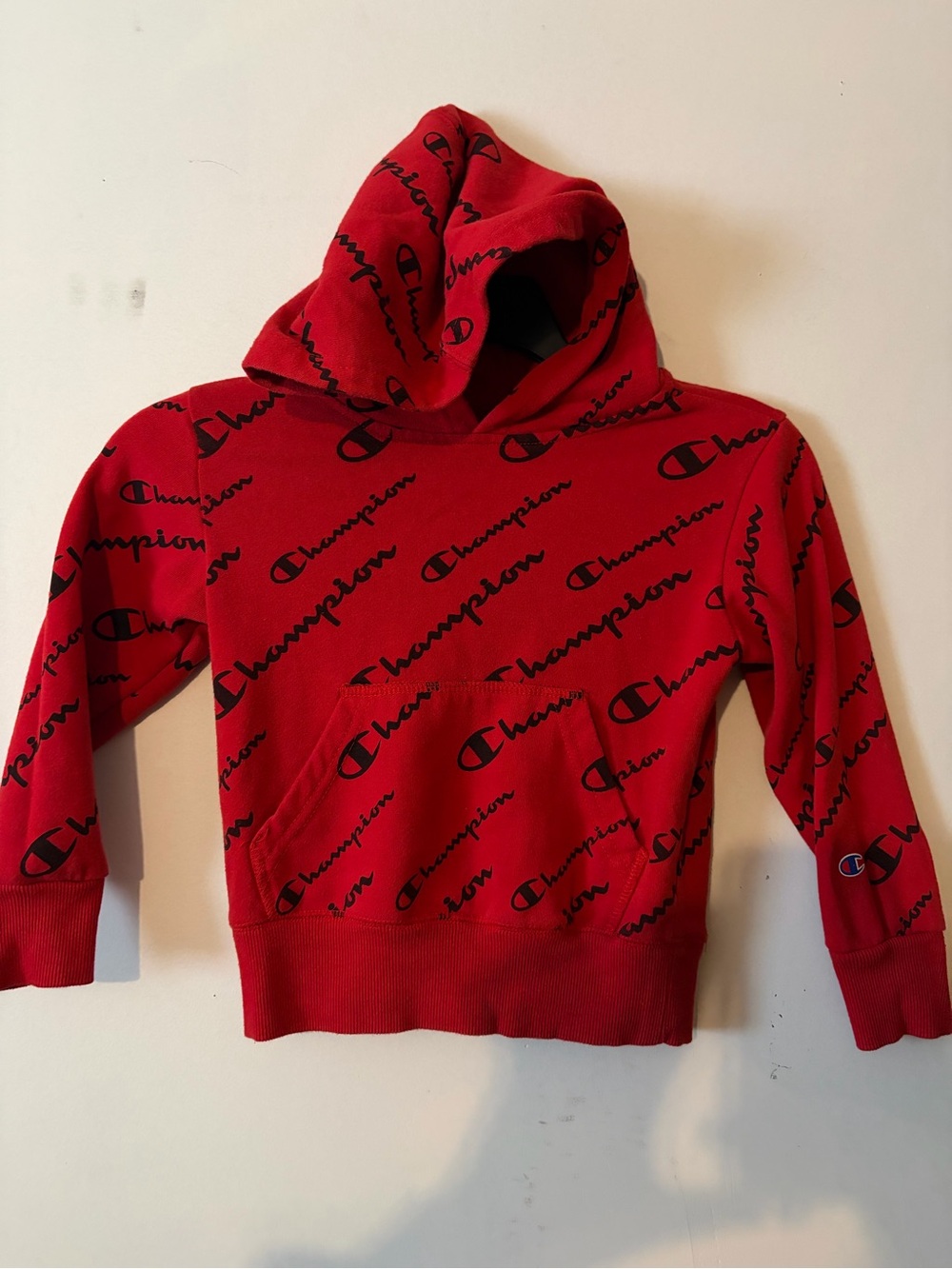 Champion Kids' Red Logo Hoodie